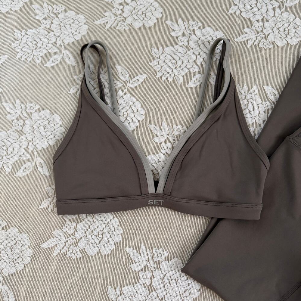 SET Active Luxform Brown Sports Bra & Leggings Set Size S - Picture 2 of 4